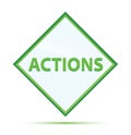 Actions modern abstract green diamond button