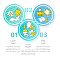 Actions outside during nuclear disease circle infographic template