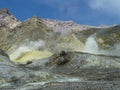 on activ volcano white island offshore geotermal area, New Zealand Royalty Free Stock Photo