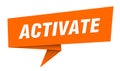 activate banner. activate speech bubble, label, sticker, sign template Royalty Free Stock Photo