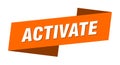 activate banner template. ribbon label sign. sticker