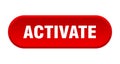 activate button. rounded sign on white background