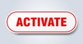 activate sign. rounded isolated button. white sticker Royalty Free Stock Photo