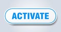 activate sign. rounded isolated button. white sticker Royalty Free Stock Photo