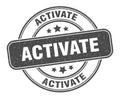 activate stamp. activate label. round grunge sign Royalty Free Stock Photo