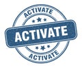 activate stamp. activate label. round grunge sign Royalty Free Stock Photo