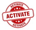 activate stamp. activate label. round grunge sign Royalty Free Stock Photo