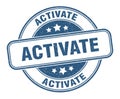 activate stamp. activate label. round grunge sign Royalty Free Stock Photo