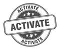 activate stamp. activate label. round grunge sign Royalty Free Stock Photo