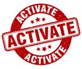 activate stamp. activate label. round grunge sign Royalty Free Stock Photo