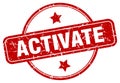 activate stamp. activate round vintage grunge label. Royalty Free Stock Photo