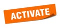 activate sticker. square isolated label sign. peeler