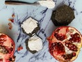 Activated charcoal crackers with cheese as a detox breakfast