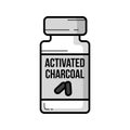 Activated Charcoal jar vintage icon