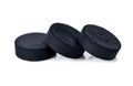 Activated charcoal tablet pills isolated on white Royalty Free Stock Photo
