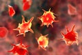 Activated and non-activated platelets, 3D illustration Royalty Free Stock Photo