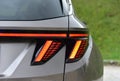 Activated rear lamp on a modern luxury car Royalty Free Stock Photo
