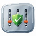 Activating Digital Security Settings Control Panel Royalty Free Stock Photo