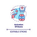 Activation of desire concept icon