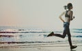 Active Action Beach Coast Health Jogging Summer Concept Royalty Free Stock Photo
