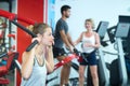 Active adults in fitness club Royalty Free Stock Photo