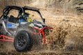 Active ATV and UTV Off-Road vehicle in muddy water. ATV 4x4 Royalty Free Stock Photo