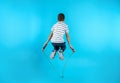 Active boy jumping rope Royalty Free Stock Photo