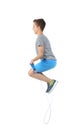 Active boy jumping rope Royalty Free Stock Photo