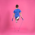 Active boy jumping rope Royalty Free Stock Photo