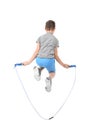 Active boy jumping rope Royalty Free Stock Photo