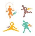 Active boys fitness sports set 1 Royalty Free Stock Photo