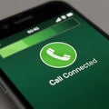 Active call on smartphone Royalty Free Stock Photo
