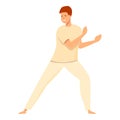 Active capoeira icon cartoon vector. Sport training