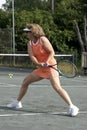 Active caucasian tennis player