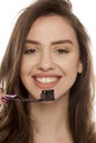 Active charcoal tooth paste Royalty Free Stock Photo