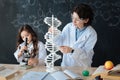 Active children studying bioengineering at school