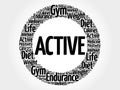 ACTIVE circle stamp word cloud Royalty Free Stock Photo