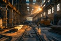 Active construction site with workers, machines, and scaffolding progressing.