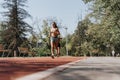 Active Couple Enjoying Outdoor Training in a Sunny Park