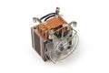 Active CPU heatsink with fan and copper heat pipes Royalty Free Stock Photo