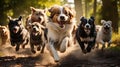 active dogs having fun