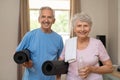 Active elderly couple ready for yoga Royalty Free Stock Photo