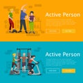 Active fitness person man and woman workout in gym Royalty Free Stock Photo