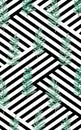 Active geometric background and pine twigs. Strict style.