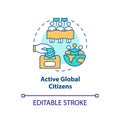 Active global citizens concept icon Royalty Free Stock Photo