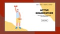 Active Grandfather Training With Dumbbells Vector illustration Royalty Free Stock Photo