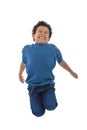 Active Happy Boy Jumping in The Air Royalty Free Stock Photo