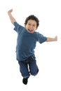 Active Happy Boy Jumping with Energy Royalty Free Stock Photo