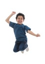 Active Happy Boy Jumping with Joy Royalty Free Stock Photo