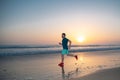 Active healthy runner jogging outdoor. Young and active jogger running. Fit male fitness runner during outdoor workout Royalty Free Stock Photo